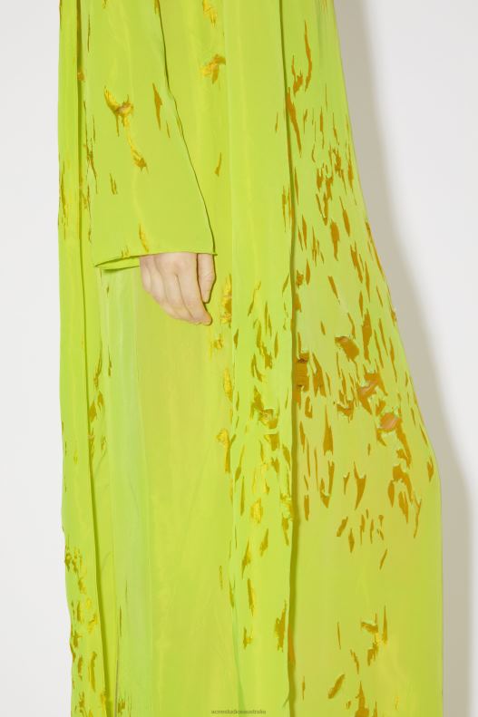 Devore drape dress Runway Show Lime Yellow Acne Studios R66LJ282 Apparel