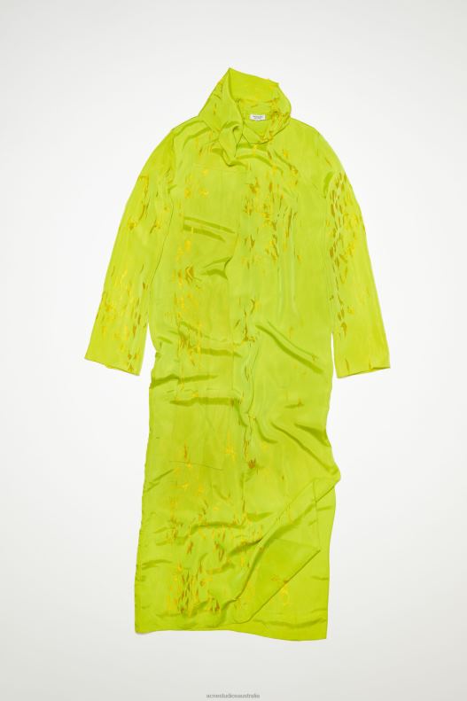 Devore drape dress Runway Show Lime Yellow Acne Studios R66LJ282 Apparel