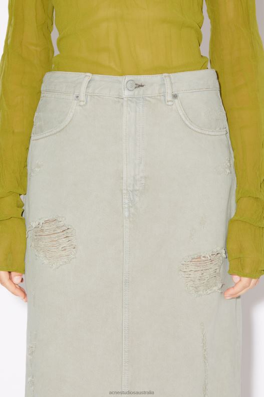 Distressed denim skirt Beige/Grey Acne Studios R66LJ354 Apparel