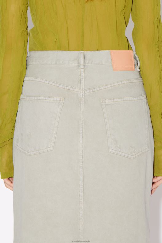 Distressed denim skirt Beige/Grey Acne Studios R66LJ354 Apparel