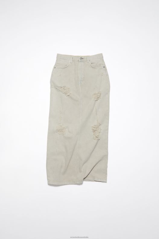 Distressed denim skirt Beige/Grey Acne Studios R66LJ354 Apparel