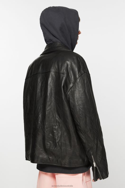 Distressed leather jacket Black Acne Studios R66LJ912 Apparel