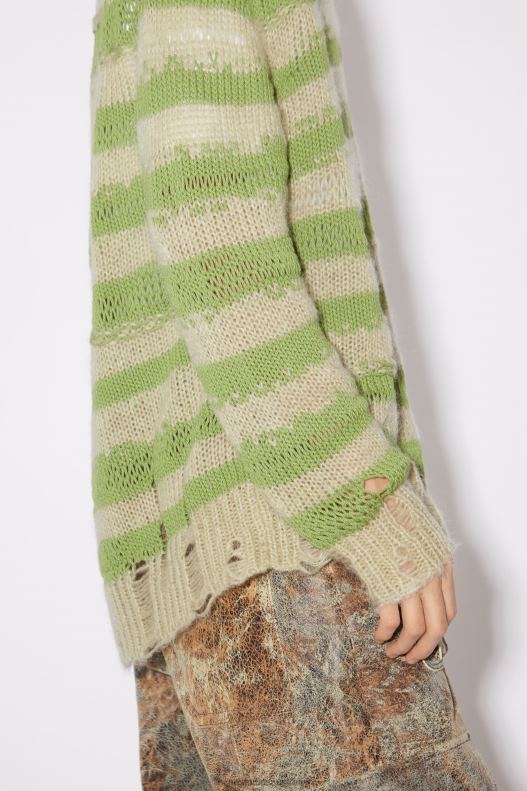 Distressed stripe cardigan Sage Green/Apple Green Acne Studios R66LJ101 Apparel