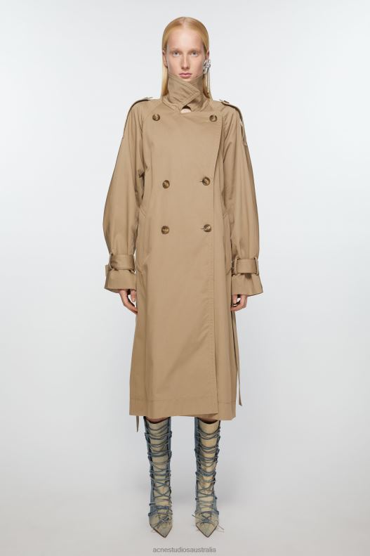 Double-breasted trench coat Cold Beige Acne Studios R66LJ5 Apparel