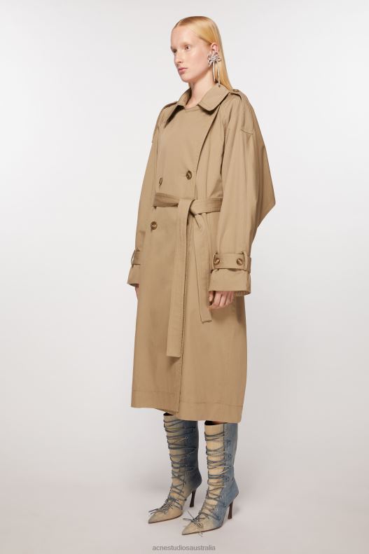 Double-breasted trench coat Cold Beige Acne Studios R66LJ5 Apparel