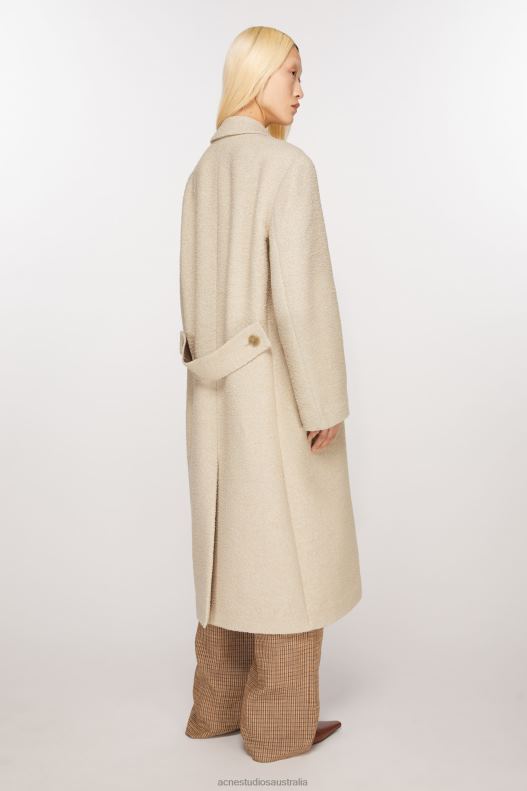 Double-breasted wool coat Warm White Acne Studios R66LJ7 Apparel