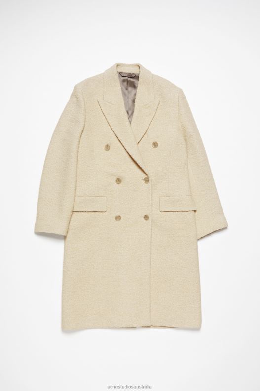 Double-breasted wool coat Warm White Acne Studios R66LJ7 Apparel