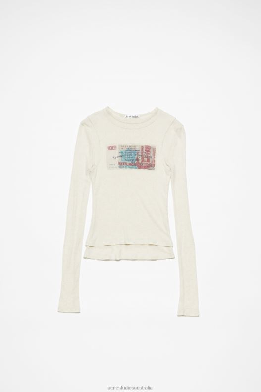 Double-layered t-shirt Ecru Melange Acne Studios R66LJ382 Apparel