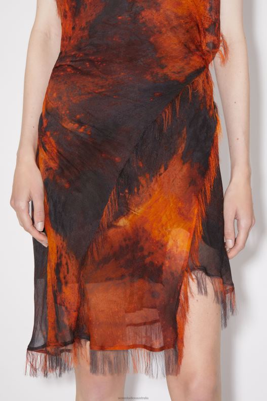 Draped strap dress Runway Show Rust Orange Acne Studios R66LJ279 Apparel