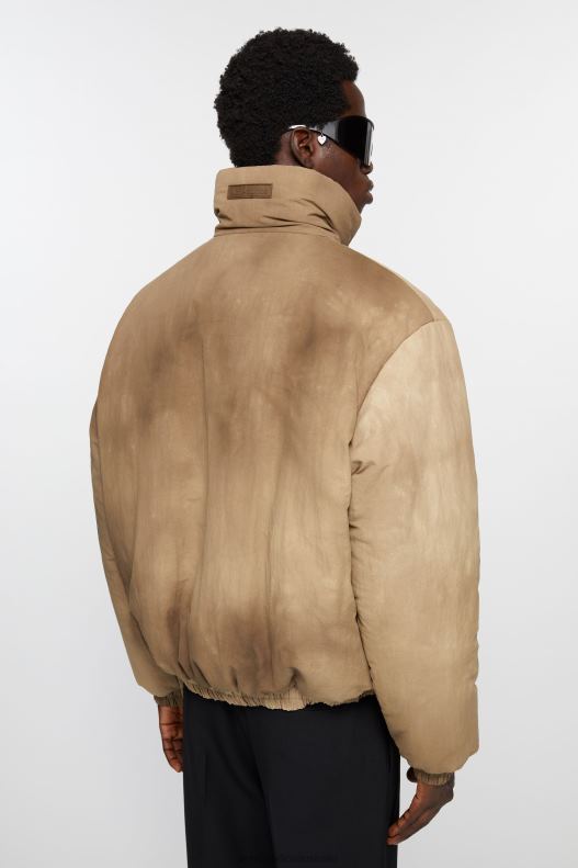 Dyed puffer jacket Camel Beige Acne Studios R66LJ1124 Apparel