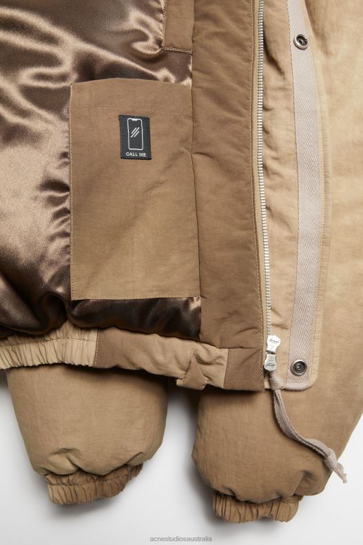 Dyed puffer jacket Camel Beige Acne Studios R66LJ1124 Apparel