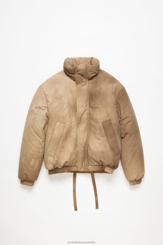 Dyed puffer jacket Camel Beige Acne Studios R66LJ1124 Apparel