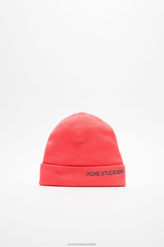 Embroidered logo beanie Fluo Pink Acne Studios R66LJ782 Accessories