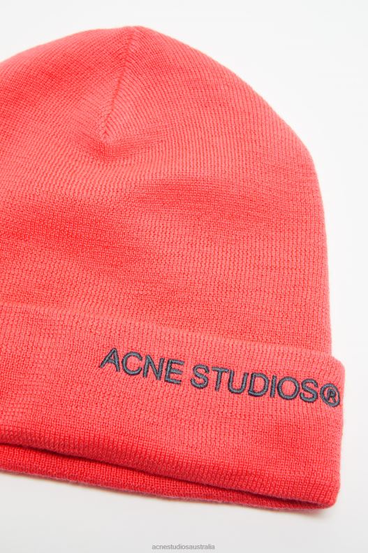 Embroidered logo beanie Fluo Pink Acne Studios R66LJ782 Accessories