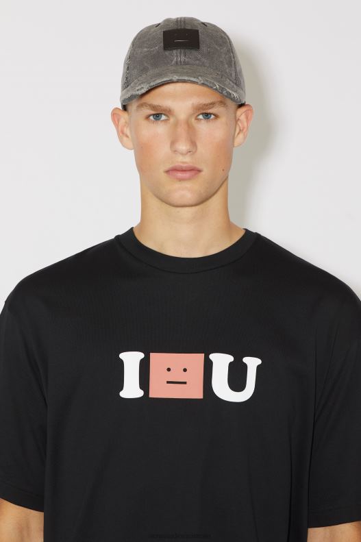 Face logo t-shirt - Relaxed fit Unisex Black Acne Studios R66LJ1134 Apparel