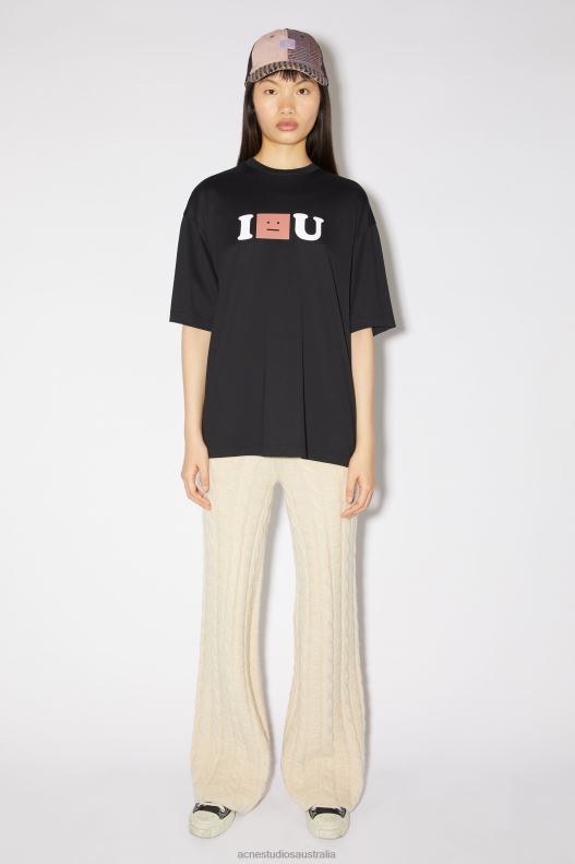 Face logo t-shirt - Relaxed fit Unisex Black Acne Studios R66LJ388 Apparel