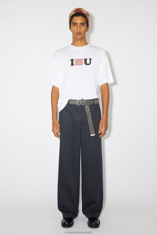 Face logo t-shirt - Relaxed fit Unisex Optic White Acne Studios R66LJ1129 Apparel