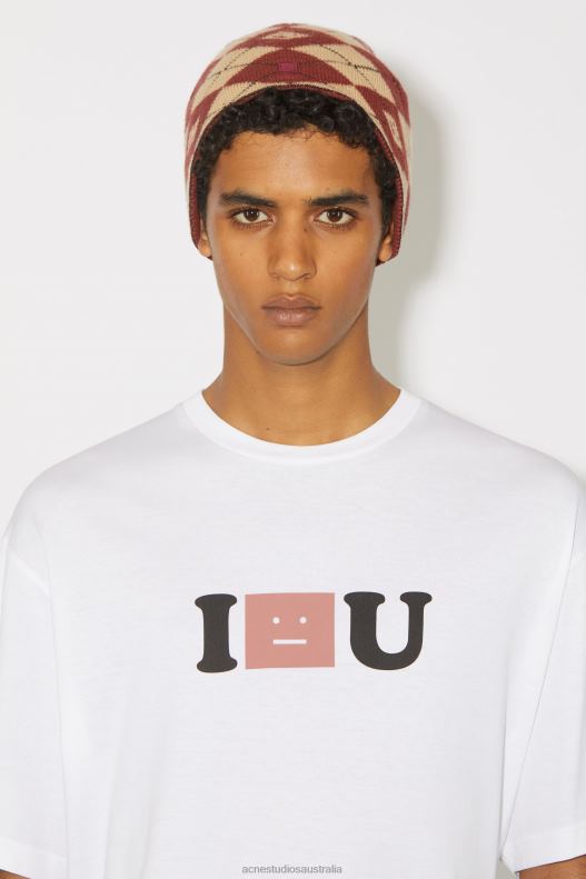 Face logo t-shirt - Relaxed fit Unisex Optic White Acne Studios R66LJ1129 Apparel