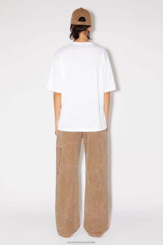 Face logo t-shirt - Relaxed fit Unisex Optic White Acne Studios R66LJ383 Apparel