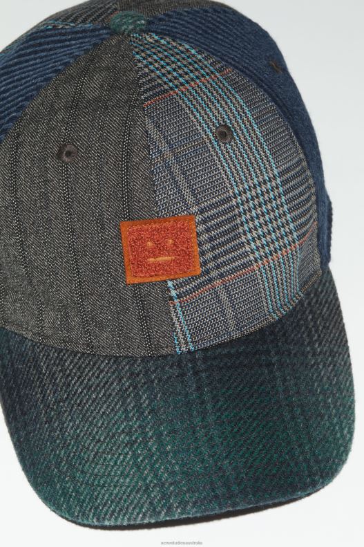 Face patch cap Blue/Green Acne Studios R66LJ533 Accessories