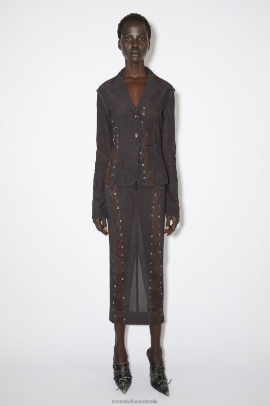 Fitted fit suit jacket Runway Show Dark Brown Acne Studios R66LJ133 Apparel