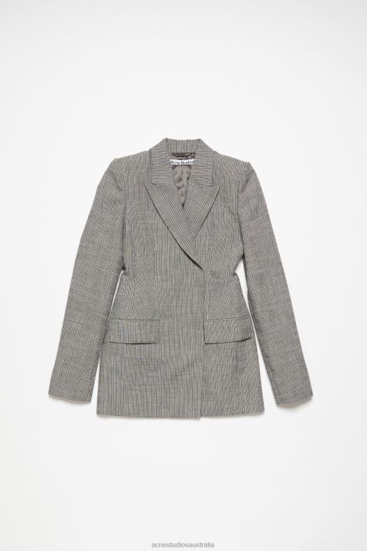 Fitted suit jacket Grey Melange Acne Studios R66LJ123 Apparel