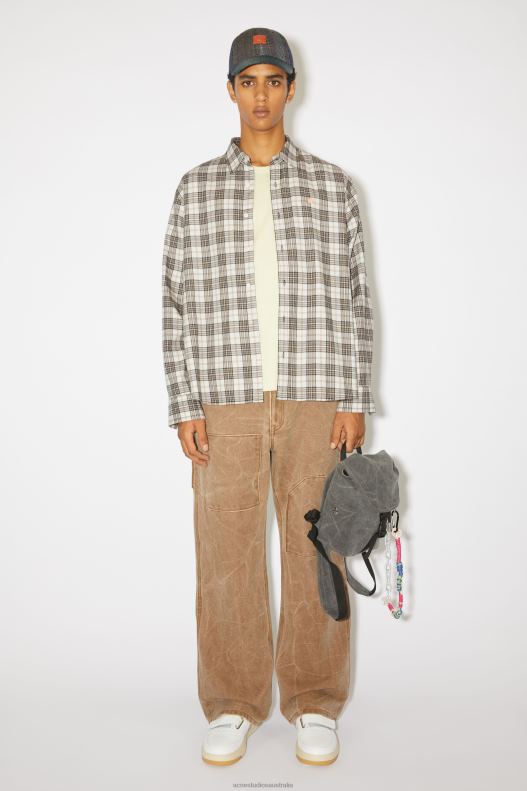 Flannel check button-up shirt Unisex White/Black Acne Studios R66LJ1002 Apparel