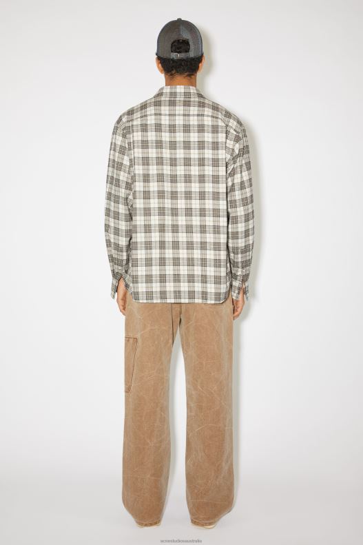 Flannel check button-up shirt Unisex White/Black Acne Studios R66LJ1002 Apparel