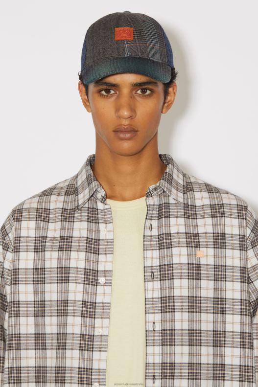 Flannel check button-up shirt Unisex White/Black Acne Studios R66LJ1002 Apparel