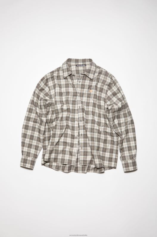 Flannel check button-up shirt Unisex White/Black Acne Studios R66LJ1002 Apparel