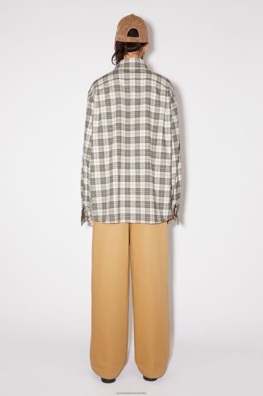 Flannel check button-up shirt Unisex White/Black Acne Studios R66LJ180 Apparel