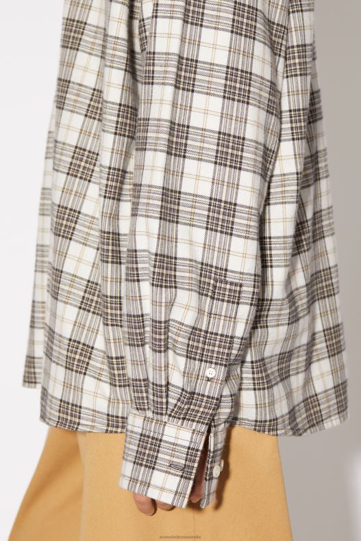 Flannel check button-up shirt Unisex White/Black Acne Studios R66LJ180 Apparel