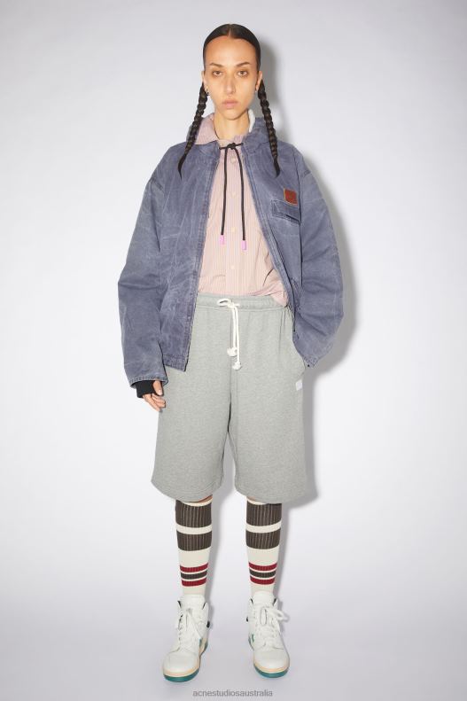 Fleece sweat shorts Light Grey Melange Acne Studios R66LJ434 Apparel