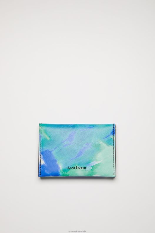 Folded card holder Blue/Green Acne Studios R66LJ536 Accessories