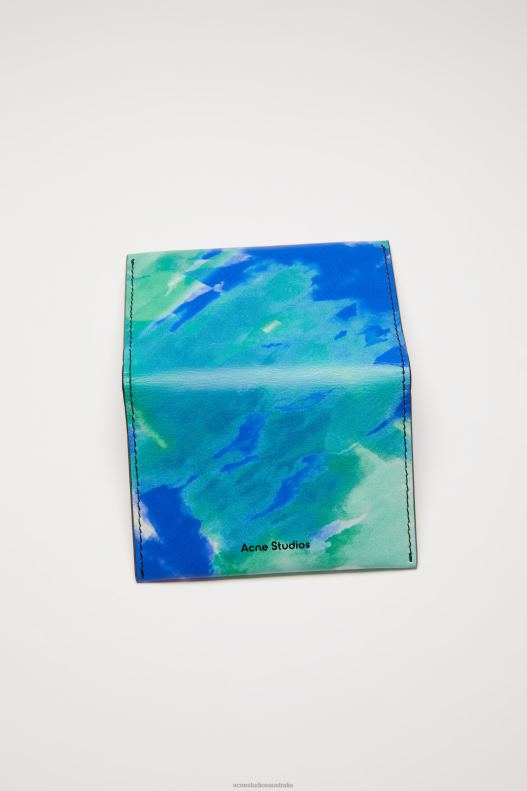 Folded card holder Blue/Green Acne Studios R66LJ536 Accessories