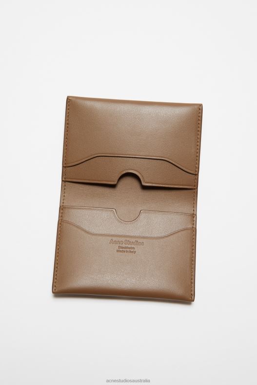 Folded card holder Camel Brown Acne Studios R66LJ721 Accessories