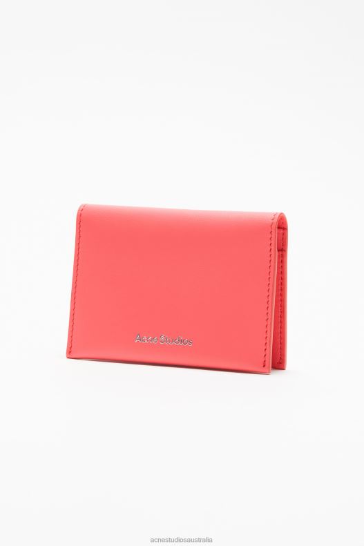 Folded leather wallet Electric Pink Acne Studios R66LJ803 Accessories