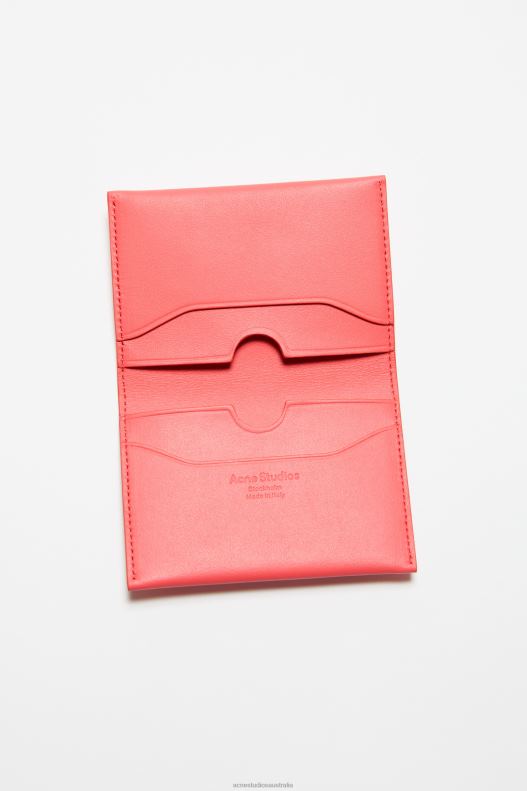 Folded leather wallet Electric Pink Acne Studios R66LJ803 Accessories