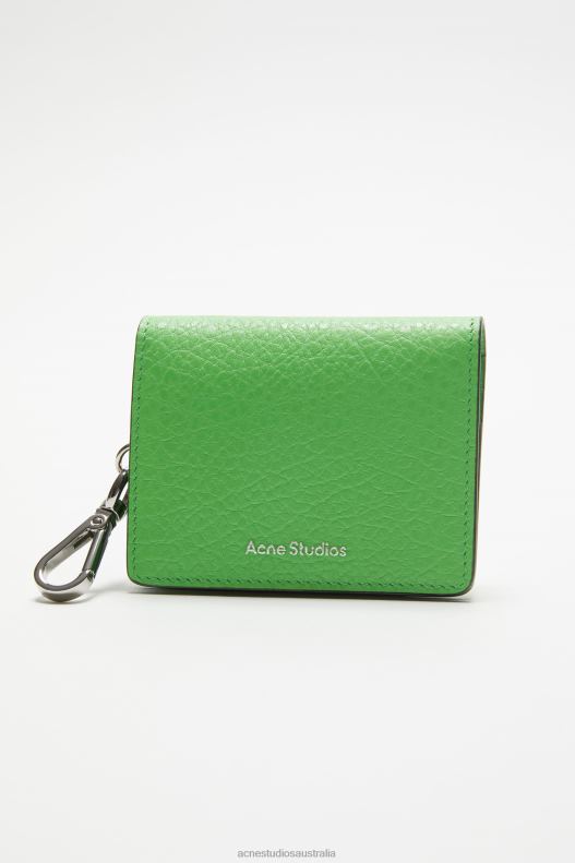 Folded leather wallet Green Acne Studios R66LJ570 Accessories