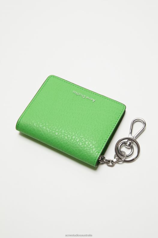 Folded leather wallet Green Acne Studios R66LJ570 Accessories