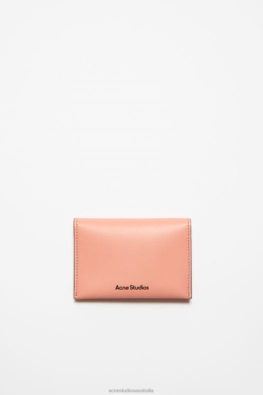 Folded leather wallet Salmon Pink Acne Studios R66LJ860 Accessories