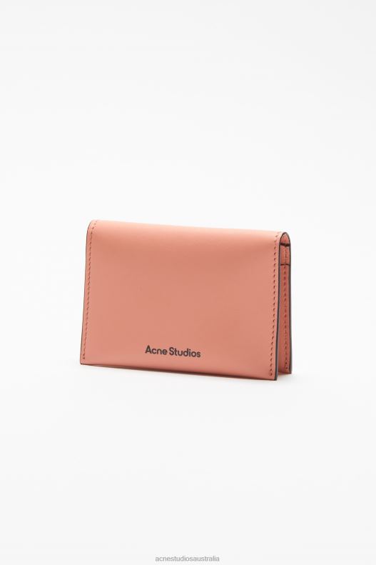 Folded leather wallet Salmon Pink Acne Studios R66LJ860 Accessories