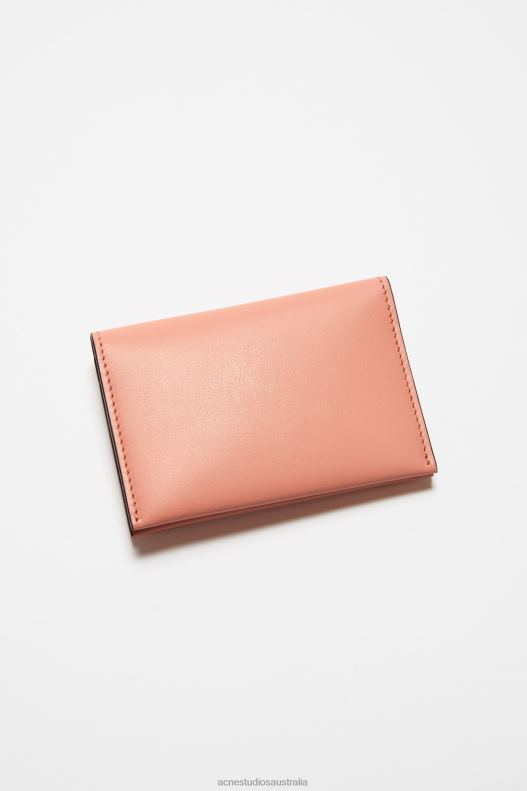 Folded leather wallet Salmon Pink Acne Studios R66LJ860 Accessories