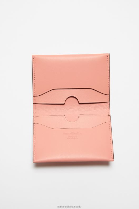 Folded leather wallet Salmon Pink Acne Studios R66LJ860 Accessories