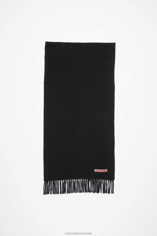 Fringe wool scarf - Narrow Black Acne Studios R66LJ508 Accessories