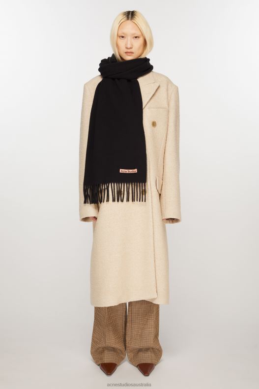 Fringe wool scarf - Narrow Black Acne Studios R66LJ508 Accessories