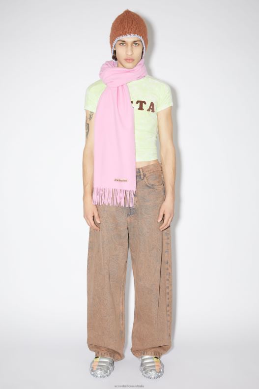 Fringe wool scarf - Narrow Bubble Pink Acne Studios R66LJ798 Accessories