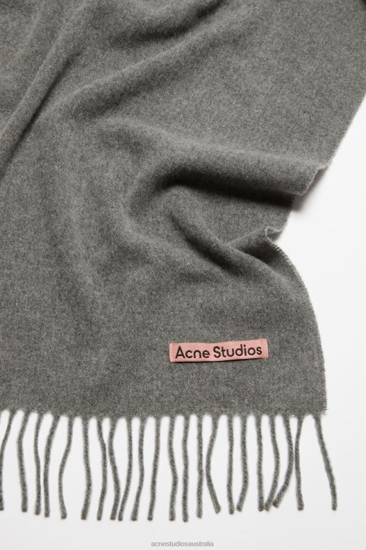 Fringe wool scarf - Narrow Grey Melange Acne Studios R66LJ610 Accessories