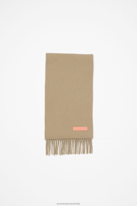 Fringe wool scarf - Narrow Khaki Green Acne Studios R66LJ601 Accessories