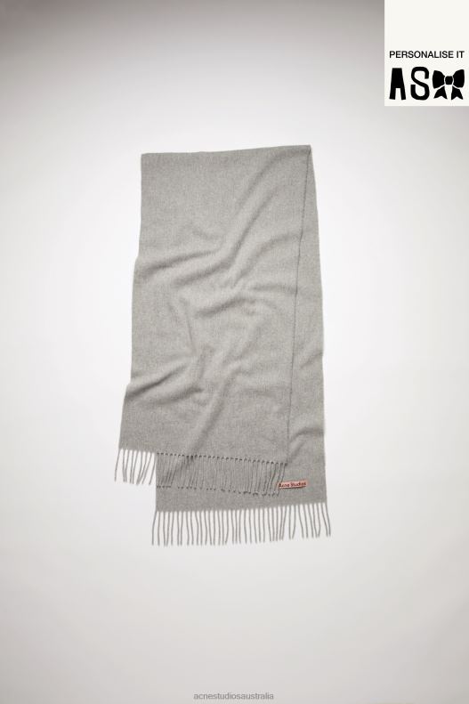 Fringe wool scarf - Narrow Light Grey Melange Acne Studios R66LJ666 Accessories